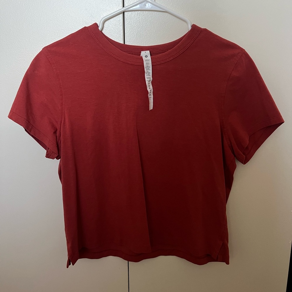 Lululemon Size 6 Small Orange Classic Fit Cotton Shirt